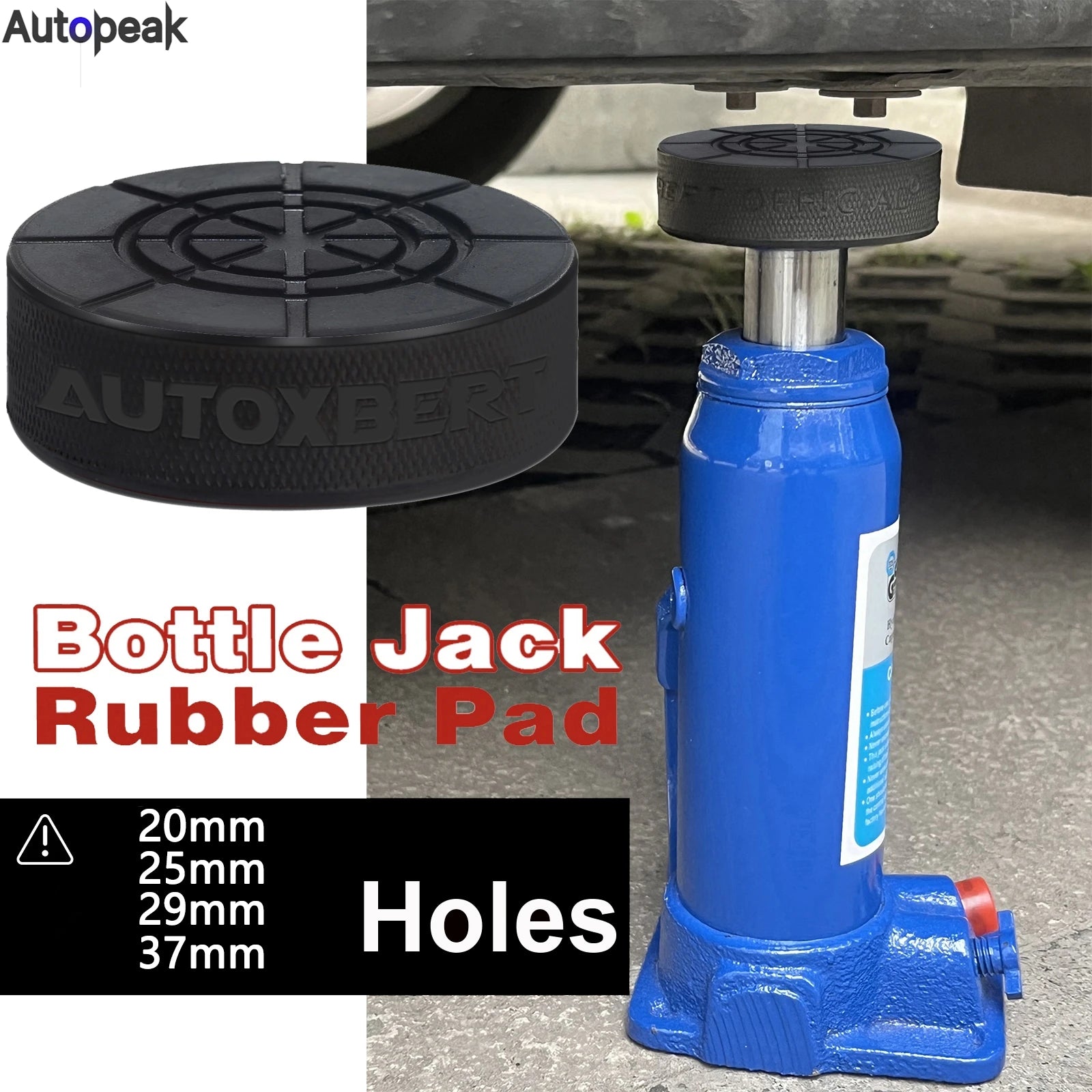 Rubber Bottle Jack Pad Protector Adapter Car Jacking Tool Pinch Weld Side Lifting Disk 20 25 29 37mm Hole 2 - 10t Bottle Jacks CM World