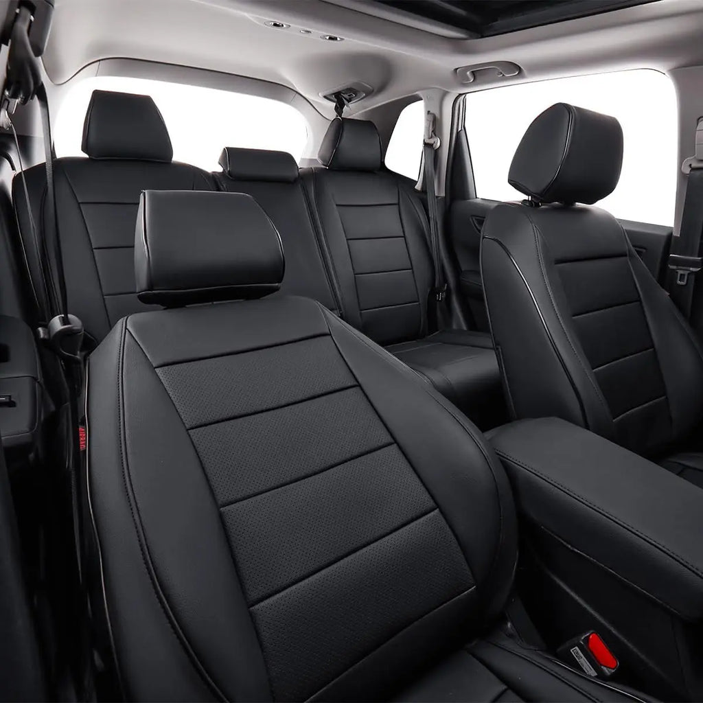EKR Custom Fit Car Seat Covers Leather Full Set For Honda CRV 2023 2024 2025 2026 LX/EX/ EX-L/Sport/Sport Touring Waterproof Leather Cushion Seat Protective Cover