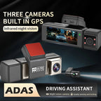 DT-NAVI  New 4K A3 Pro Cam 3 Channel Dash Cam Front 4K+Rear 1080P+Interior 1080P GPS WiFi 24H Parking Monitor Supercapacitor Car Mobile World