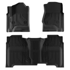 3PCS New Quality All Weather Car Floor Mats Durable For Chevy Silverado 1500 2014-2019 TPE Automotive Floor Mats Waterproof Heavy Duty Car Mats Flexible Floor Liners