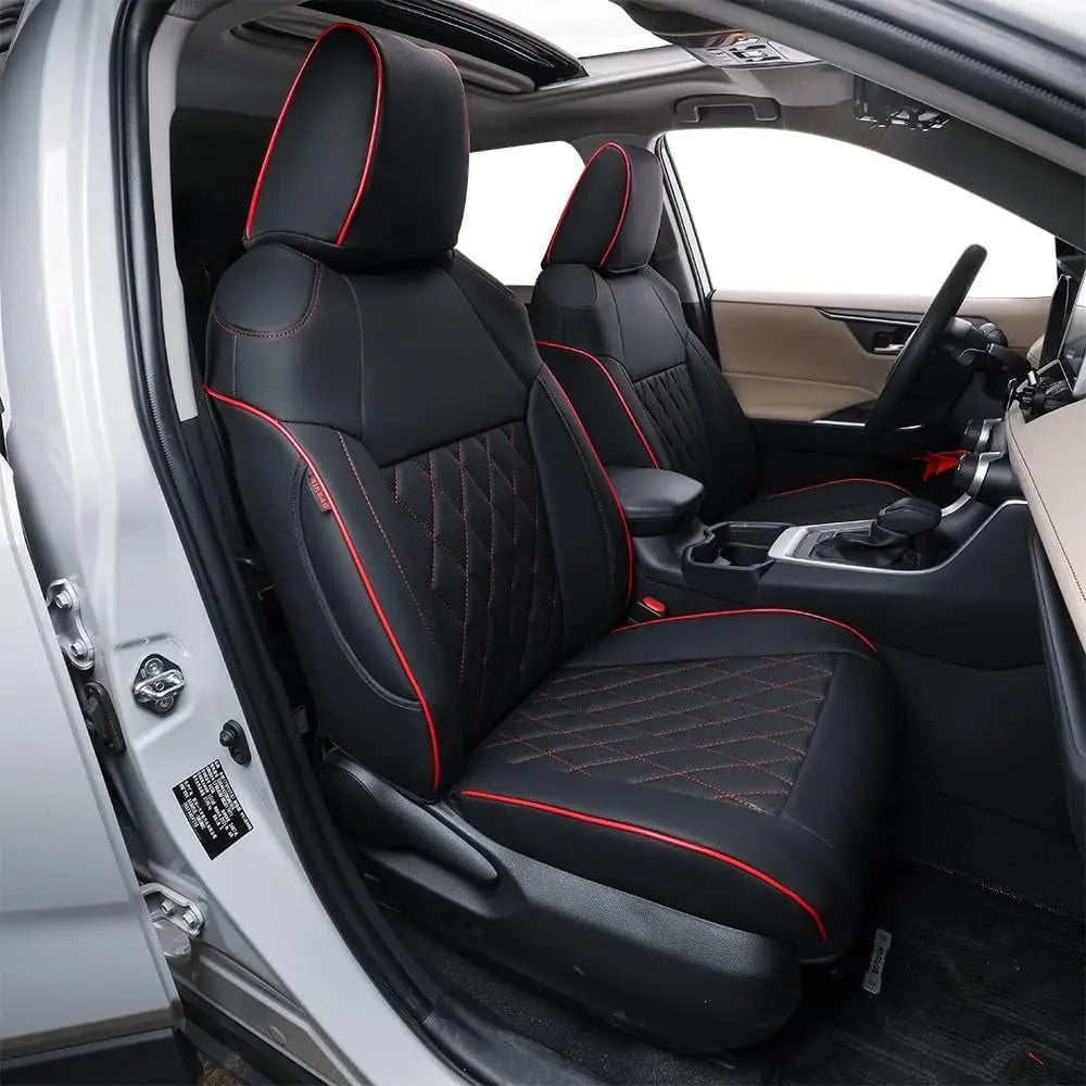 EKR Rav4 Car Seat Covers Custom Fit for Toyota Rav4 2019-2025 LE/XLE Premium/Limited Waterproof Faux Leather Car Seat Cover Protect Full Set for SUV