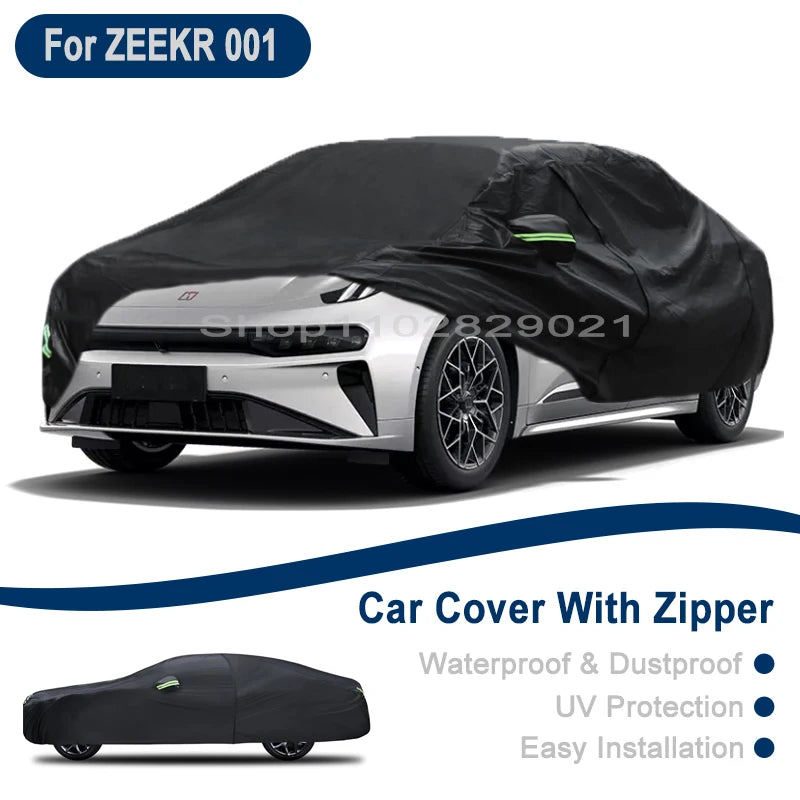 For ZEEKR 001 Full Car Cover - Outdoor Universal Full Body Cover With Side Zipper, Waterproof Dustproof Sunshield Car Mobile World