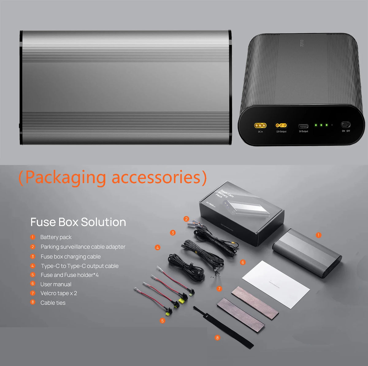 for 70mai Dash Cam Battery 96Wh LiFePO4 Backup Power, Up to 30-Hour Parking Mode, Low Voltage Protection, for 70mai A810 / A810S