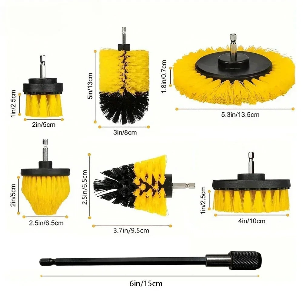 Nylon round Cleaning Brush Set for Electric Drill High-Density Bristle Carpet And Glass Cleaning Tool Kit. CM World