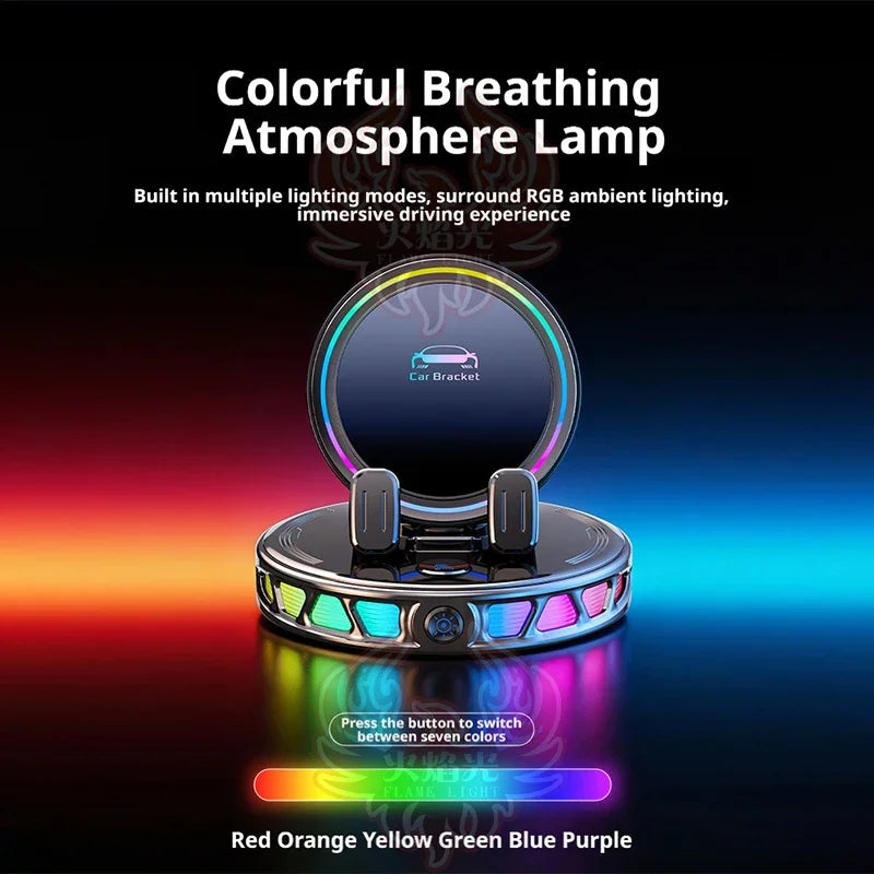 Car Phone Holder Wireless Charging Dashboard Auto Phone Support 360 Degree Rotatable for Home Office Desk Phone Holder CM World
