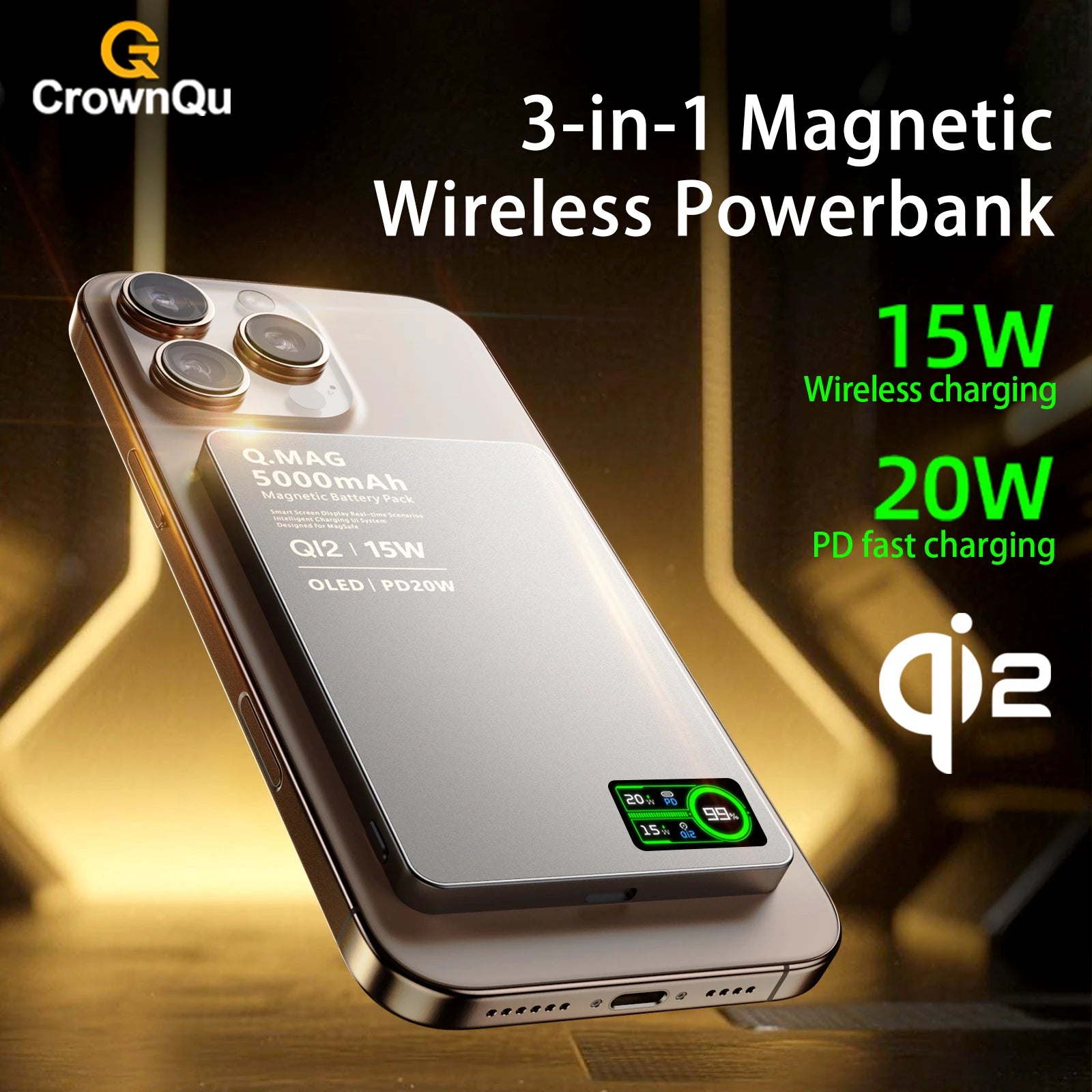 Magnetic Wireless Powerbank Qi 2.1 USB-C Fast Charging External Battery for iPhone 12-17 Pro Airpods Apple Watch Xiaomi 10000mAh Car Mobile World
