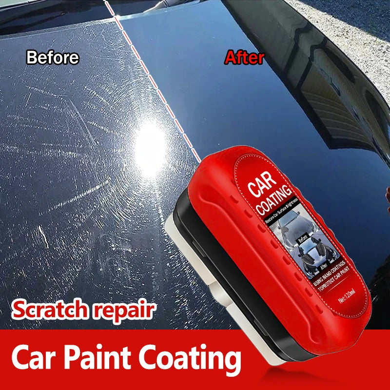 Car Paint Coating Brush with 120ml Liquid -High Gloss Repair Scratch Brightening Kit ,Professional Auto Polishing Tool Car Mobile World