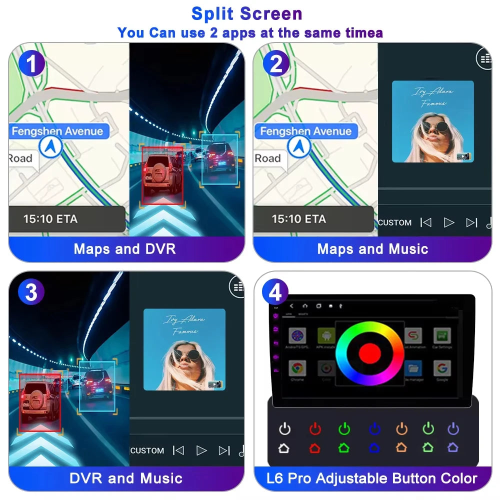 LEHX 9 inch Wireless Carplay 2din Android 15 Car Radio Multimedia Video Player Universal GPS Navigation 4G WiFi  AutoRadio CM World