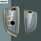 Kuvi TPU Car Remote Key Case Cover Shell Fob For BMW X1 X3 X4 X5 X6 F15 F16 G30 3 5 7 Series G11 F48 Accessories Keychain CM World