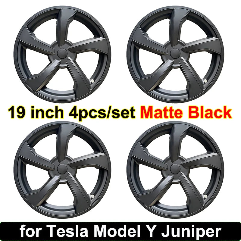 4PCS Hub Cap for Tesla New Model Y Juniper 2025 2026 Car Replacement Wheel Cap 19 Inch Performance Automobile Hubcap Full Cover CM World