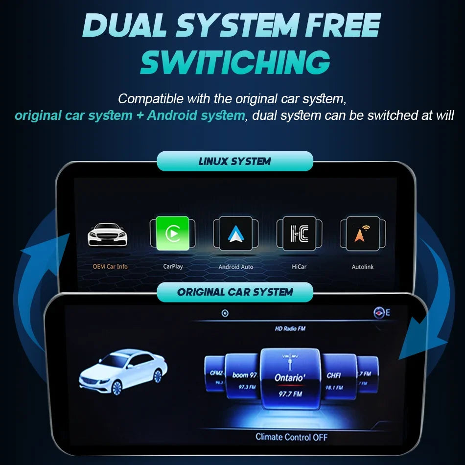 Wireless Carplay Screen For Mercedes C Class W205 GLC X253 C180 C200 300 350 2015-2018 Car Multimedia Player Android Auto Radio CM World