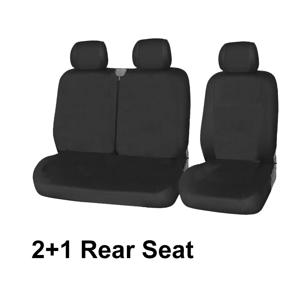 AUTOKING Black Universal Seat Covers For Car 2+1 Type Split Car Seat Cover High Quality Polyester With Airbag  Compatible CM World