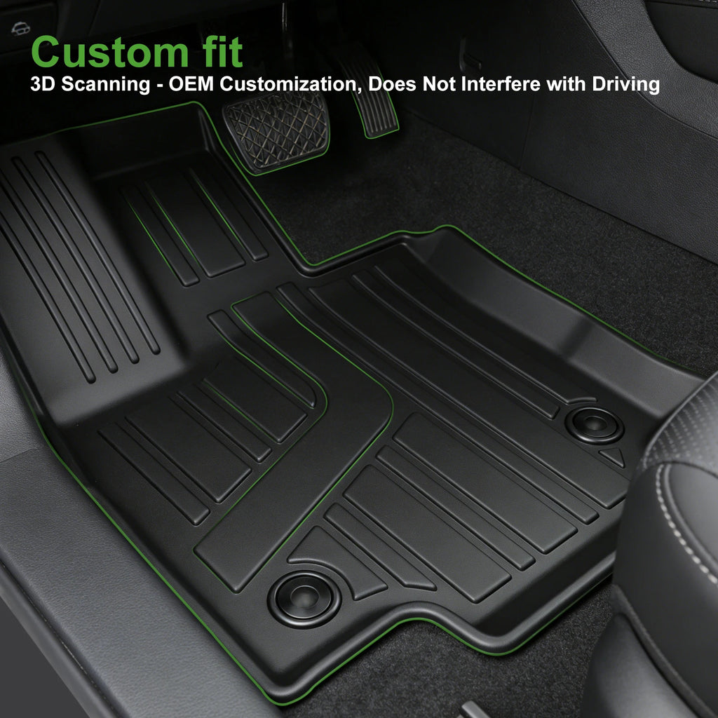4-Pcs TPE Car Floor Mats Custom Fit For Toyota RAV4 Petrol Version 2019-2025 All Weather Waterproof Anti-Slip Easy Clean Floor Liners