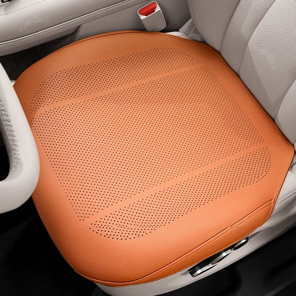 New Car Seat Cushion Leather Thin Breathable Hole Summer Car Interior Seat Cover Four Seasons Universal Automotive Parts Car Mobile World