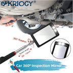 Inspection Mirror with Led Lighting 360° Telescopic Detection Lens Square Retractable Car Engine Chassis Mechanic Repairing Tool CM World