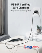 Anker A82E2 USB-C to USB-C Cable (3 ft / 6 ft, 240W, Upcycled-Braided)Fast Charging Type C Charger for iPhone 17/17Pro/17 Air