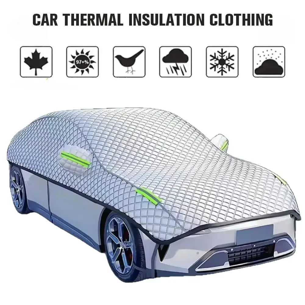 New Car Cover Half Body Windshield Sunshade Heat Insulation Waterproof Dustproof Car Glass Protection Cover Automotive Accessori CM World