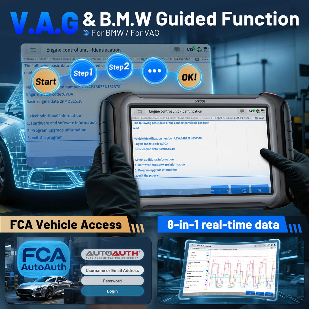 XTOOL IP919PRO Car Diagnostic Tools Bluetooth Wireless ECU Coding Topology Map Bi-Directional OBD Automotive Scan Tool 51+ Reset