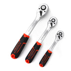 New Frosted Quick Ratchet Wrench Oil-resistant 72 Tooth Drive 1/4 3/8 1/2 Inch Socket Two-way Flying Wrench DIY Hand Repair Tool Car Mobile World