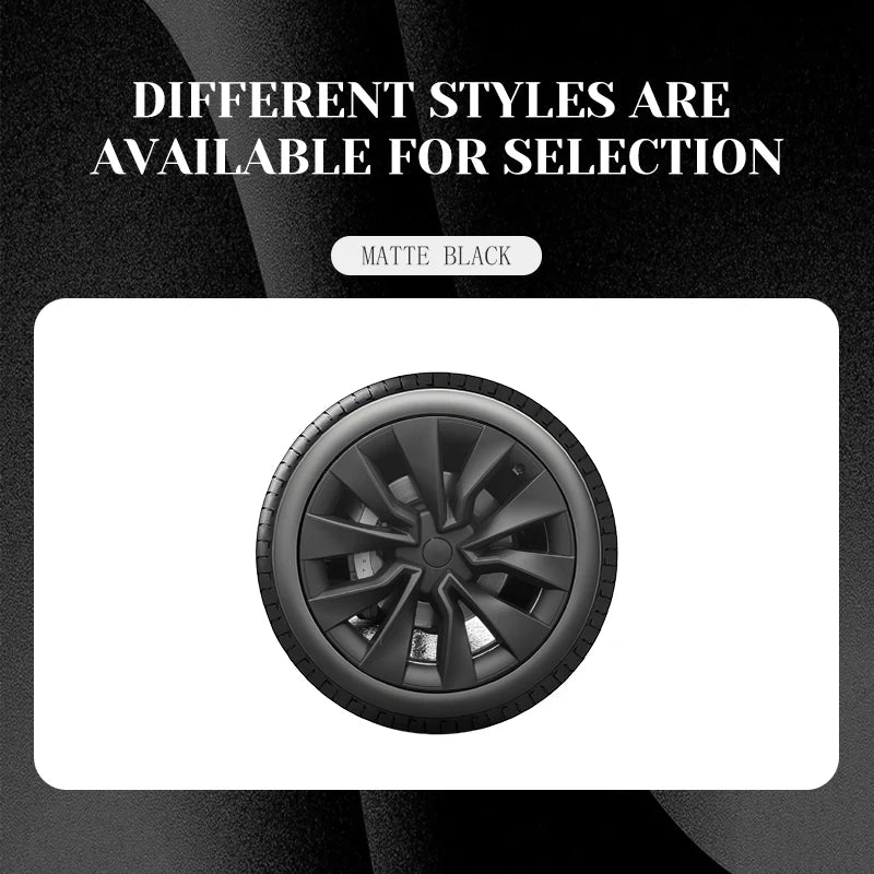 TSLLUG 4PCS 19 Inch Wheel Hub Caps For Tesla Model 3 Highland 2024-2026 Turbine Car Wheel Hubcap Accessories Full Edge Wrapping