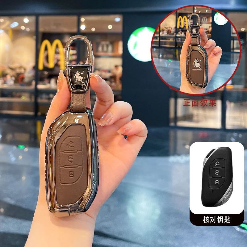Car Key Case Bag Holder Key Protective Cover For Dongfeng Fengxing Forthing T5 EVO 2021 Keychain
