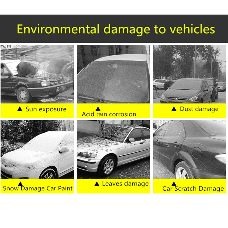 Car Cover Outdoor Protection Full Exterior Snow Cover Sunshade Dustproof Protection Cover Universal for Hatchback Sedan SUV Car Mobile World