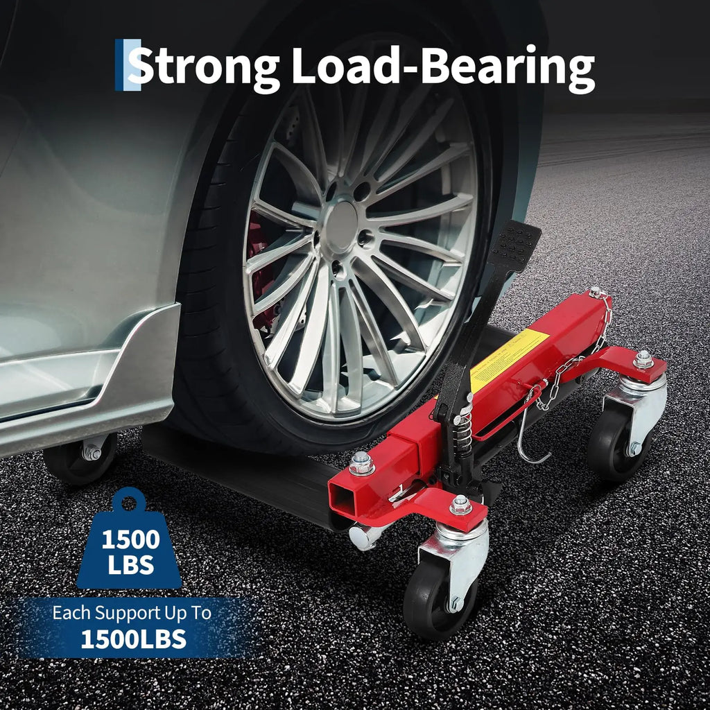 Car Wheel Dolly Jack Set Of 2/4, 1500LBS Capacity Hydraulic Jack With Non-Slip Pedal & Rollers For Auto Repair, Tire Change CM World