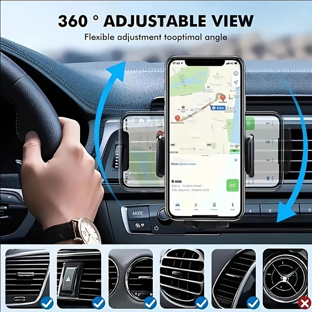 Car Phone Holder Air Vent Clip Mount Mobile Cell Stand Smartphone GPS  for iPhone Samsung Xiaomi For 4.7-6.7 Inch Mobile Devices