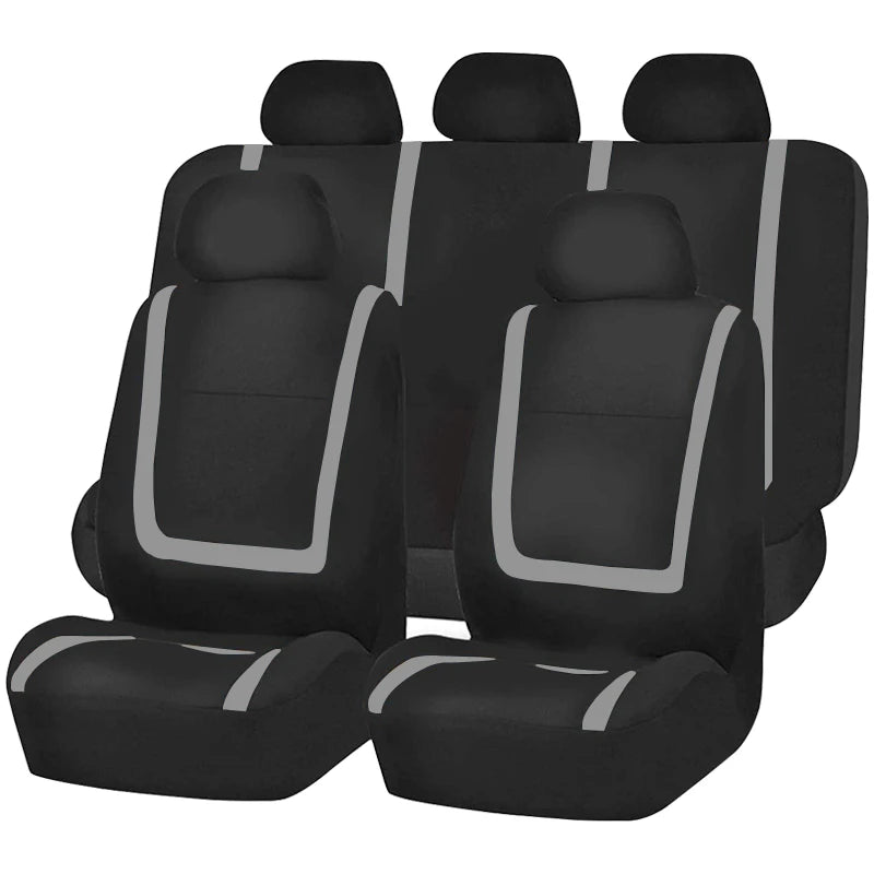 Full Set Car Seat Cover Fabric Universal Polyester Breathable Washable Suitable For Car Truck Van Suv Car Accessories Interior CM World