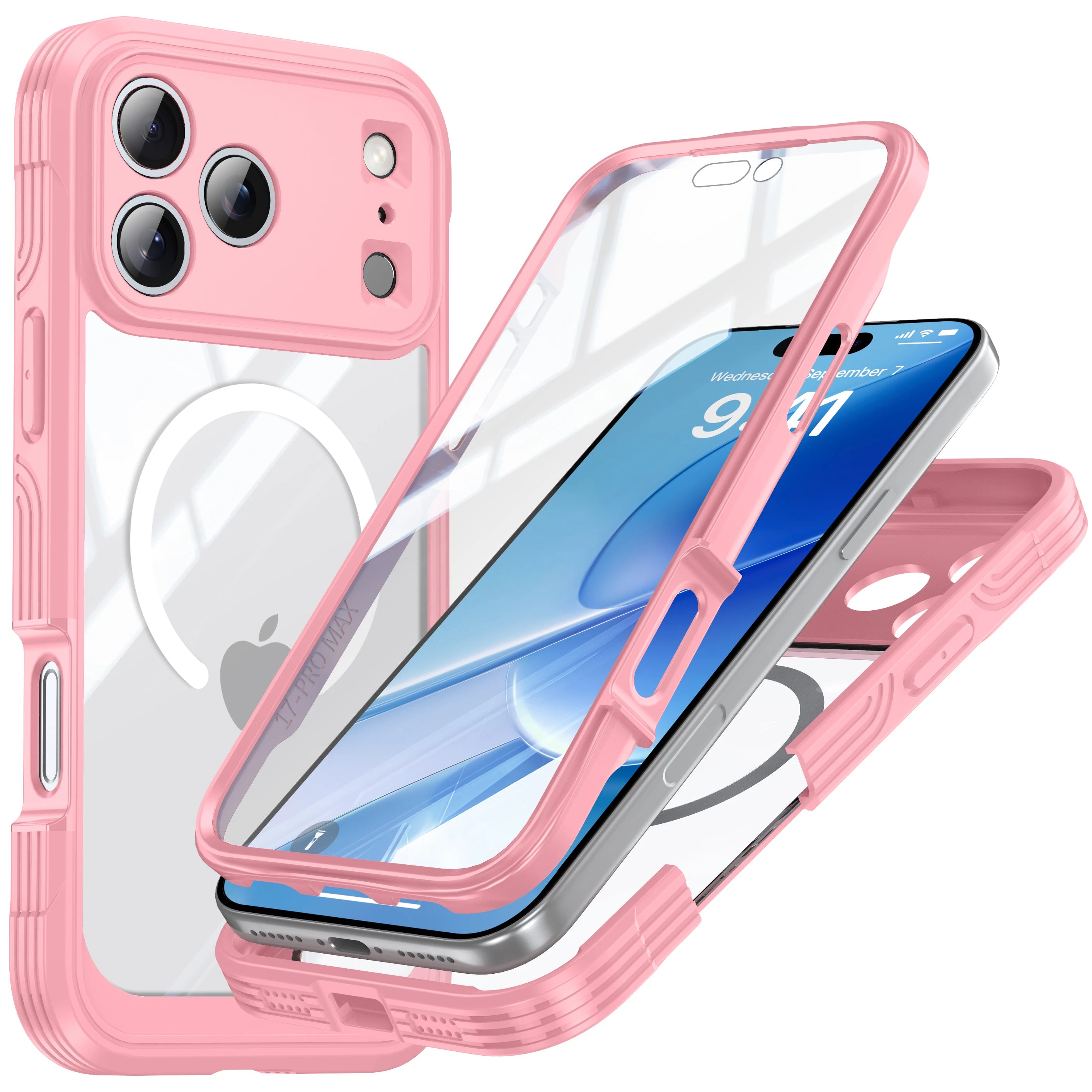 Brand new color magnetic shockproof and dustproof transparent phone case - Compatible with iPhone 17/17 Air/17 Pro/17 Pro Max Car Mobile World