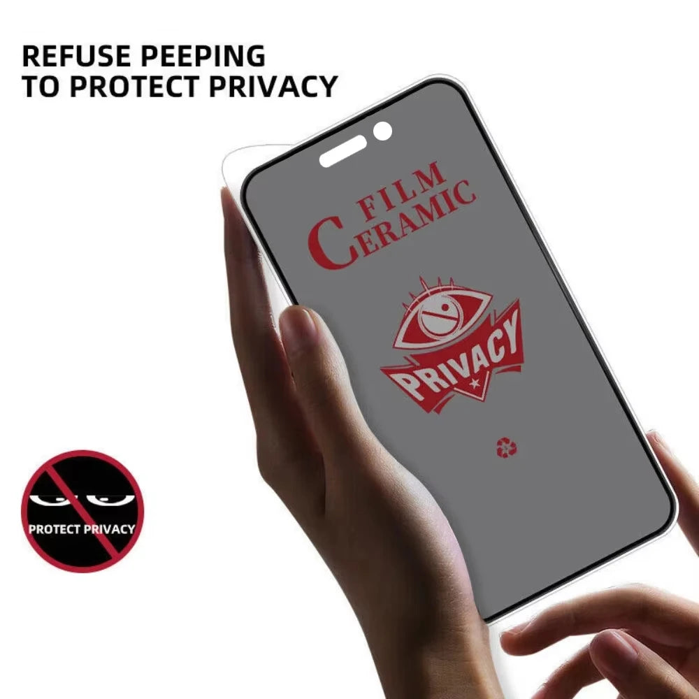 2PCS Privacy Ceramic Film For iPhone 17 16 15 14 18 11 13 12 Pro Max Air 16e 15 16 Plus XS Max XR X 7 8 SE 2020 Screen Protector