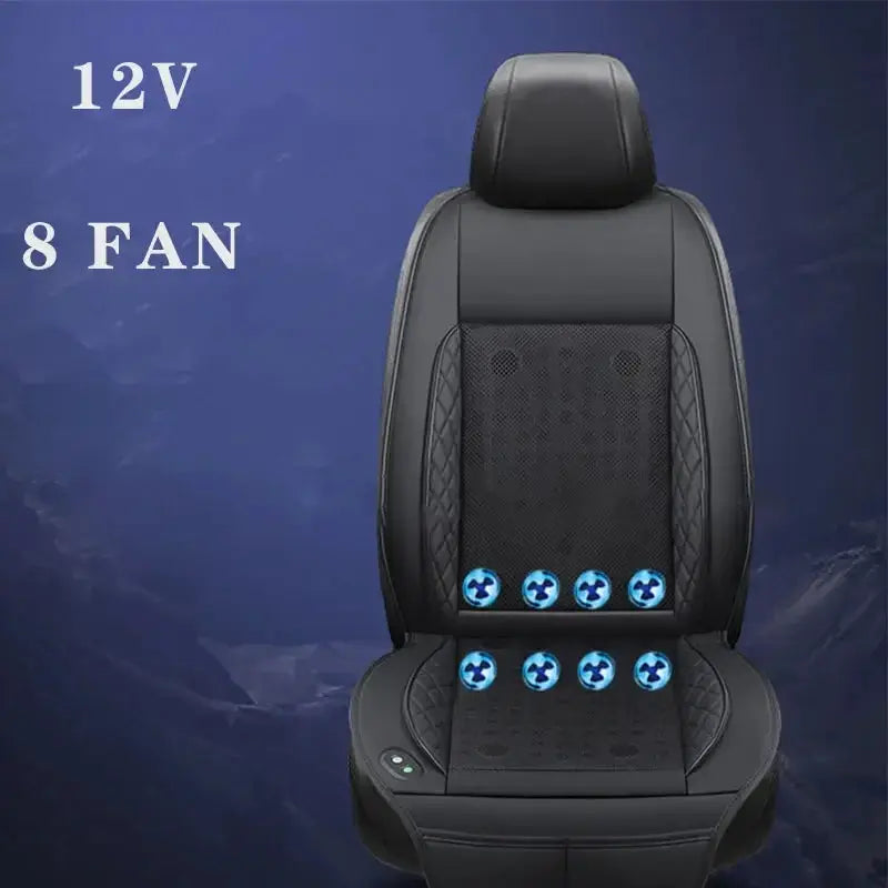 DC12/24V Car Summer Cool Air Seat Cushion Quick Blow Ventilation Refrigerated Seat Cover With Massagers Pat Mat Car Mobile World