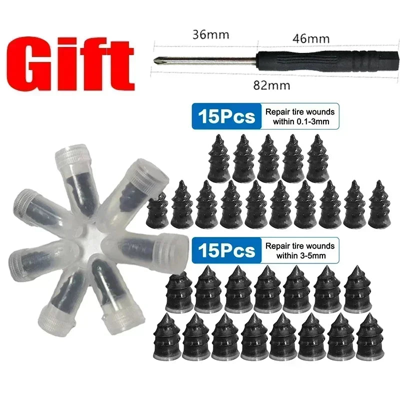 Practical Vacuum Tire Puncture Repair Kit Universal Nail Screw Rubber Metal Tool Car Patch Auto Repair Accessories