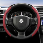 Suitable for Suzuki Breathable Hole Leather Steering Wheel Cover Segmented Quick Release Design Anti-Slip and Durable Swift 2011 Sx4 Grand Vitara Jimny Solio S-Cross Alto Liana Baleno 2013 Zc32S Sport Ly Accessories Ciaz CM World
