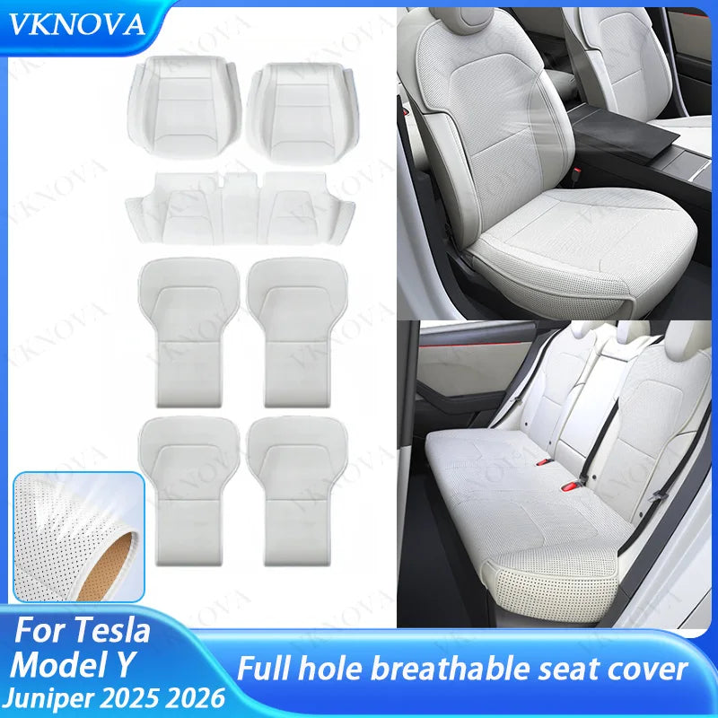 For Tesla New Model Y Juniper 2025 2026 Car Seat Cover Nappa Leather & 8 Grade Anti Fouling Wholesale Price Interior Accessories CM World