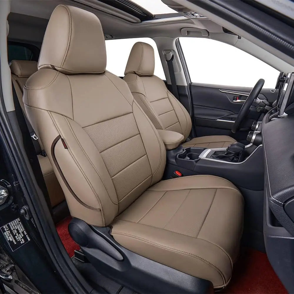 EKR Rav4 Car Seat Covers Custom Fit for Toyota Rav4 2019-2025 LE/XLE Premium/Limited Waterproof Faux Leather Car Seat Cover Protect Full Set for SUV