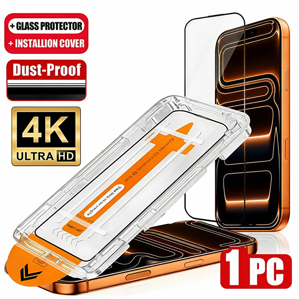 HD Tempered Glass Screen Protector, Full Coverage Ultra Clear Anti-Scratch Phone Screen Film, Compatible with iPhone 18/17 Pro Max/16/15/14/13/12 Series, Pro/Plus/Air Models