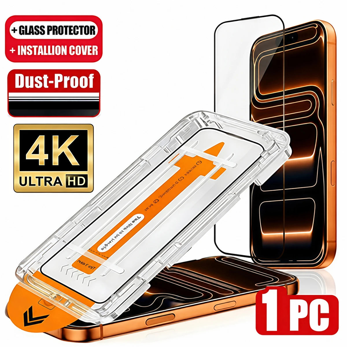 HD Tempered Glass Screen Protector, Full Coverage Ultra Clear Anti-Scratch Phone Screen Film, Compatible with iPhone 18/17 Pro Max/16/15/14/13/12 Series, Pro/Plus/Air Models