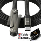 240W Type-C To Type C Cable Elbow Fast Charging Data Cable Foldable Stand Phone Holder For iPhone 17/16/15 For Samsung Charger
