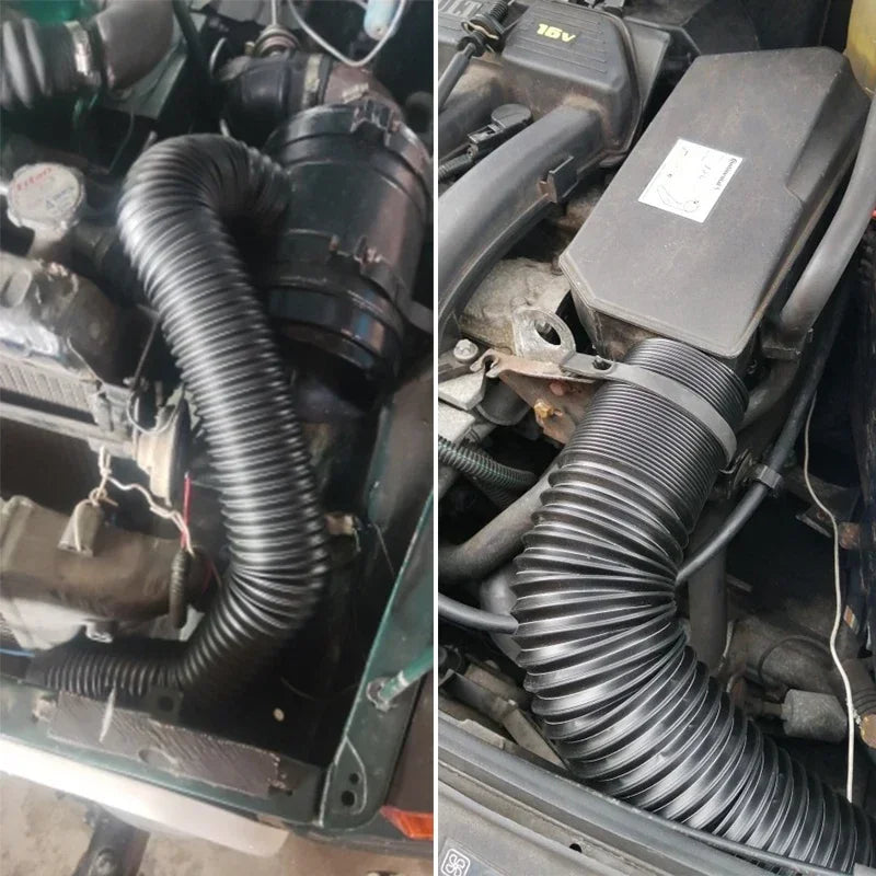 1pc Automotive Air Conditioning Filter Intake Pipe Kits 76/63/51mm Steel Wire Corrugated Air Intake Telescopic Duct Hose Engines