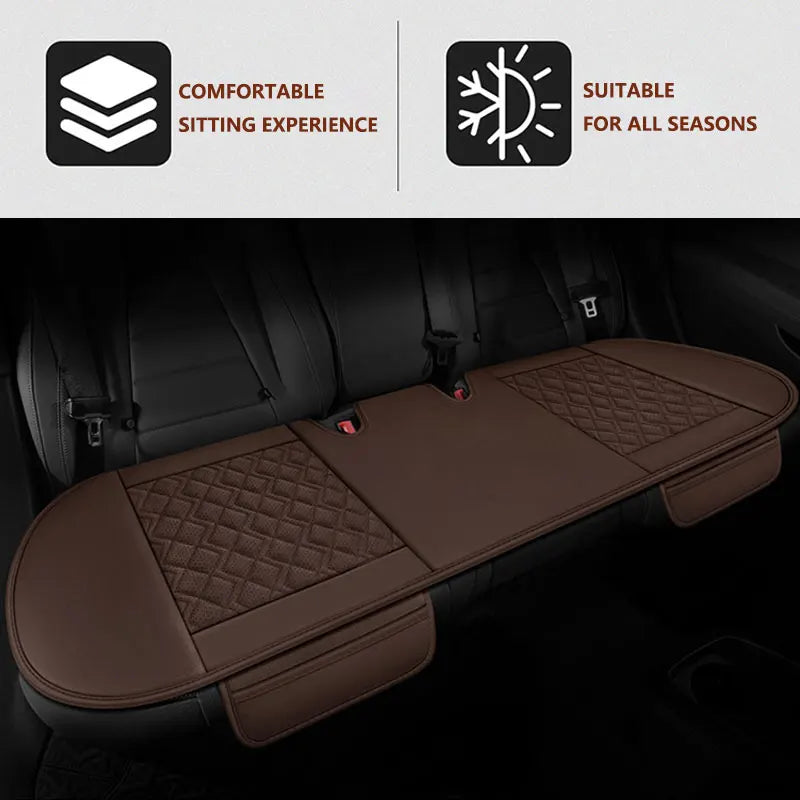 Cowhide Leather Car Seat Covers Breathable Front Car Seat Cushion Non-Slip Rear Seat Pad Universal All Weather Auto Seat Covers