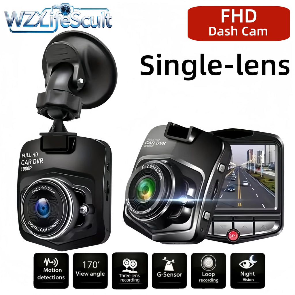 1080p universal in-car dashcam with a 2.2-inch LCD screen – continuous recording, 24/7 parking surveillance and motion detection, no batteries required Car Mobile World