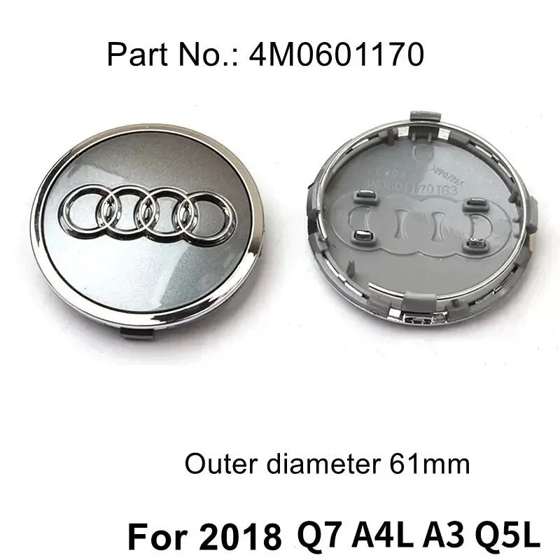 Audi 4pcs 60mm 61mm 68mm 69mm 123mm Car Styling Wheel Center Cap Hub Covers Badge for Audi A3 A4 A5 A6 A7 A8 S4 S6 Sticker CM World