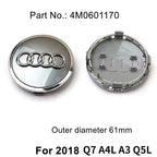Audi 4pcs 60mm 61mm 68mm 69mm 123mm Car Styling Wheel Center Cap Hub Covers Badge for Audi A3 A4 A5 A6 A7 A8 S4 S6 Sticker CM World