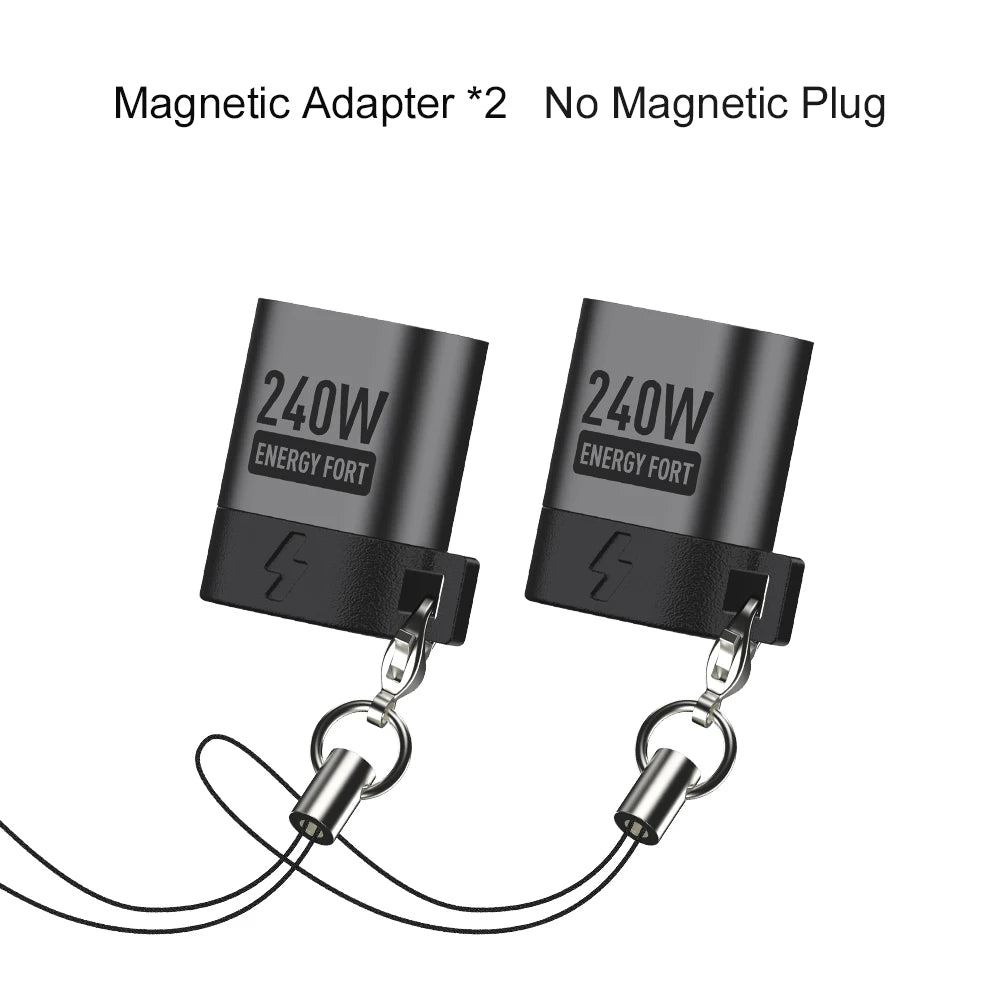 PD 240W Type-C Magnetic Adapter PD3.0 Fast Charging Right Angle USB C Connector Extender for iPhone 16 Macbookair Samsung