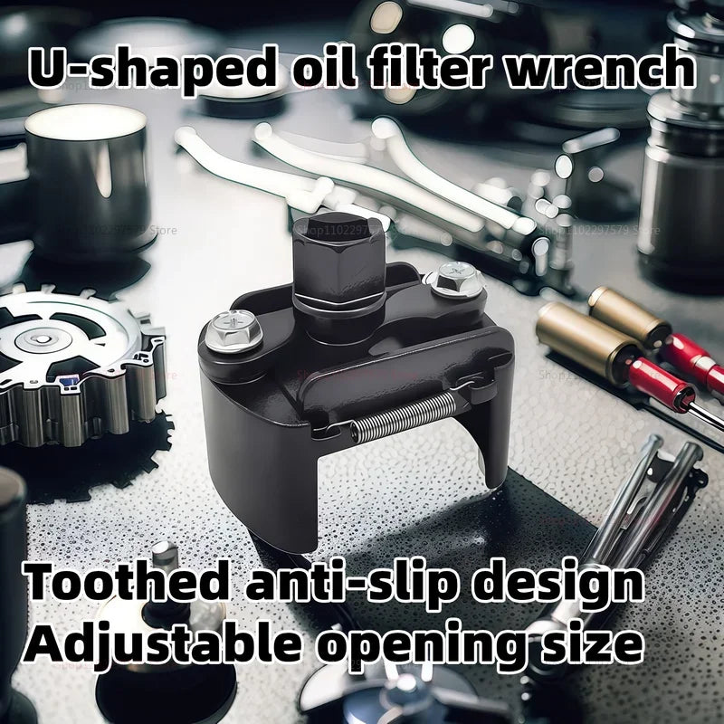 Universal Adjustable Two-Jaws Oil Filter Wrench Fits 60-80mm Heavy Duty Steel Fuel Cast Filter Remover for Cars and Trucks Car Mobile World