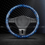 O/D Type Car Steering Wheel Cover Washable Flower Carbon Fiber Texture Auto Accessories for 37-38cm Steering Wheels