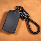 For Volvo EX30 Handmade Genuine Leather Smart Remote Key Case Protection Cover Shell Keychain Ring Holder Fob Car Accessories