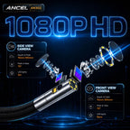 ANCEL AN302 Articulating Borescope 6.2mm Two-Way Rotary 360° Industrial Endoscope Camera for Car Pipe Inspection 4.3 Inch Screen