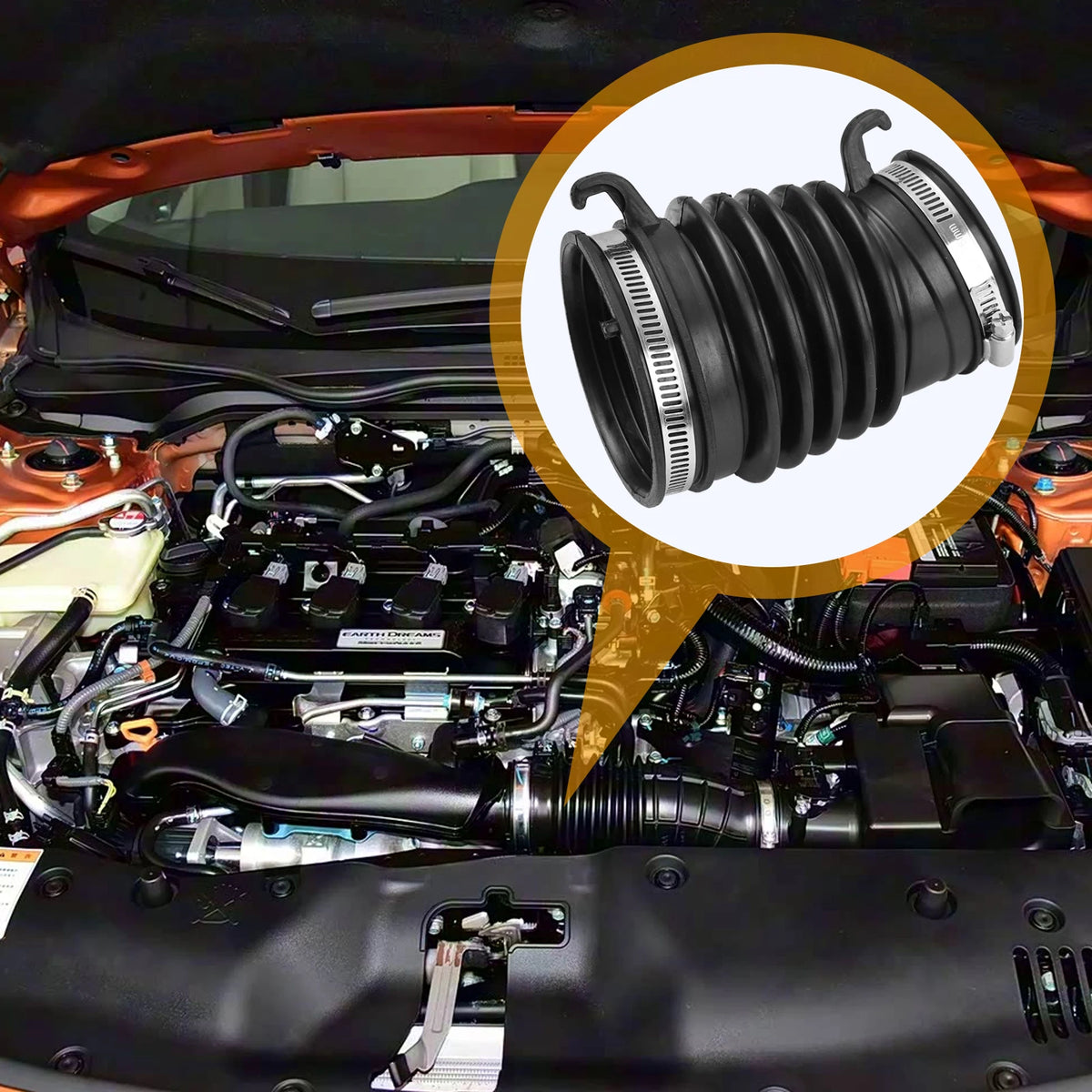 Air Intake Cleaner Hose Engine Air Flow Tube Pipe 17228-RZ0-G00 Fit Honda Civic 1.6 Diesel 2012-2016 Car Accessories